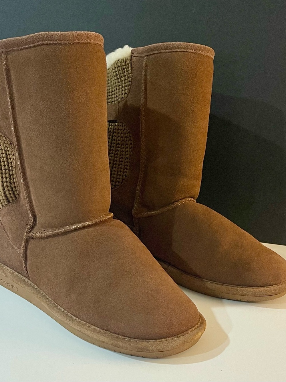 Women’s Brown Suede Shearling-Lined Winter Boots Bearpaw